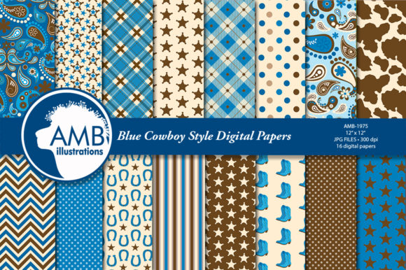 Blue Cowboy Digital Papers: A Versatile Design Asset for Modern Creatives