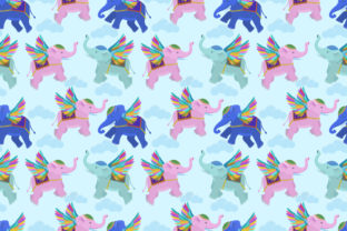 Cute Flying Elephant Pattern