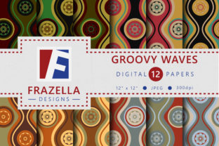 Discover the Retro Groovy Waves Vintage Digital Paper Collection for Creative Projects