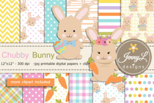Easter Bunny Digital Paper Clipart