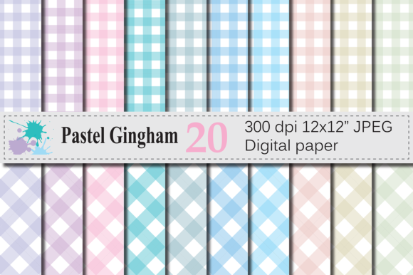 Pastel Gingham Digital Papers