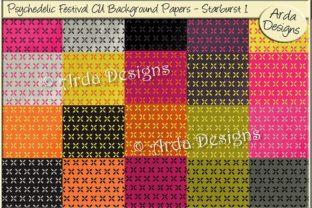 Psychedelic Festival CU Papers - Starbursts 1 and A Set of 20 12x12 Inch Backing Papers